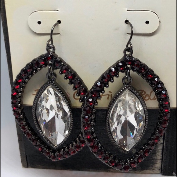 Erica Lyons Jewelry - Erica Lyons Hematite Tone/Red Earrings